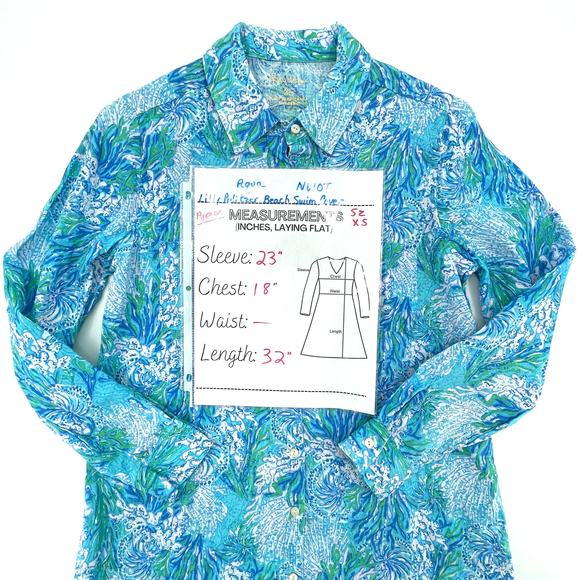 Lilly Pulitzer Seaview Swimsuit/Beach Cover, NWOT, 100% Linen, Sz. XS Resort - Picture 8 of 8